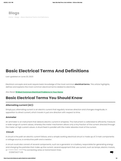 Basic Electrical Terms 的图像结果