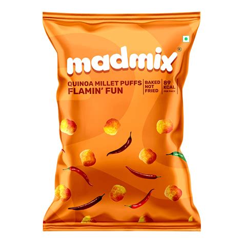 Madmix Quinoa Millet Puffs Flamin Fun, 20g – Urban Platter