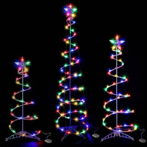Amazon.com: Kanayu Set of 3 8 Modes Spiral Lighted Christmas Tree ...