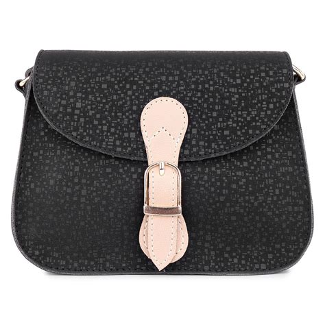 Buy Legal Bribe Textured Stylish Sling Bag - Black Online