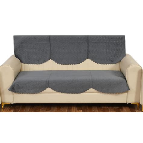 TIB The Intellect Bazaar Quilted Sofa Cover Set of 3 Seater | Velvet ...