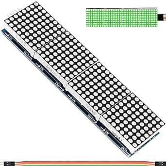 DAOKAI 7219 Dot Matrix Module 8 x 32 MCU Control Driver Board Green LED ...