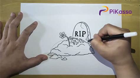 How to Draw a Grave Very Easy step by step - YouTube