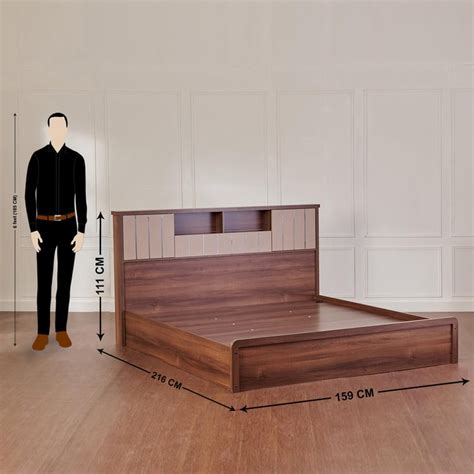 Buy Leon Bond Queen Bed with Hydraulic Storage - Brown from Home Centre ...