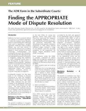 Fillable Online The ADR Form in the Subordinate Courts: Fax Email Print ...