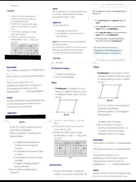 Verify experimentally that the opposite angles of a parallelogram are ...