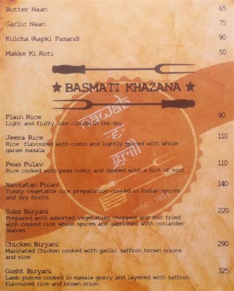 Menu at Nawab E Grill Restaurant, Jaipur