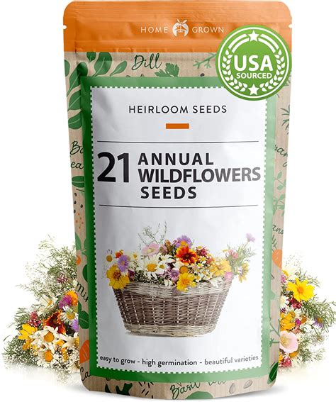 112,000+ Wildflower Seeds: Bulk Mix of 21 Varieties, Non-GMO Wild ...