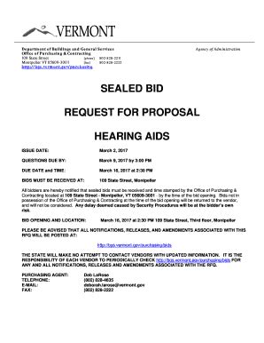 Fillable Online SEALED BID REQUEST FOR PROPOSAL HEARING AIDS Fax Email ...