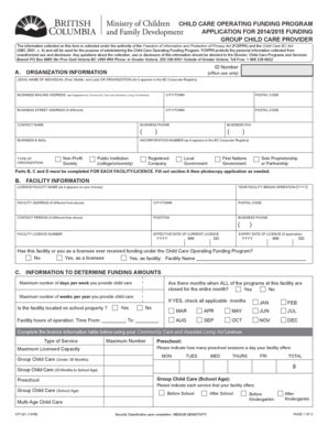 Fillable Online mcf gov bc 2013-2014 Application for Funding Group ...