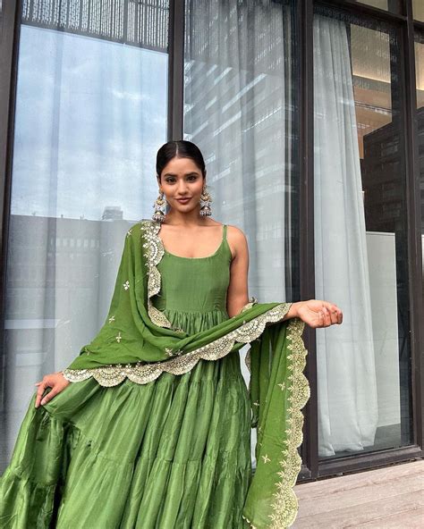 Emerald Green designer Anarkali Set – Bombay Saree