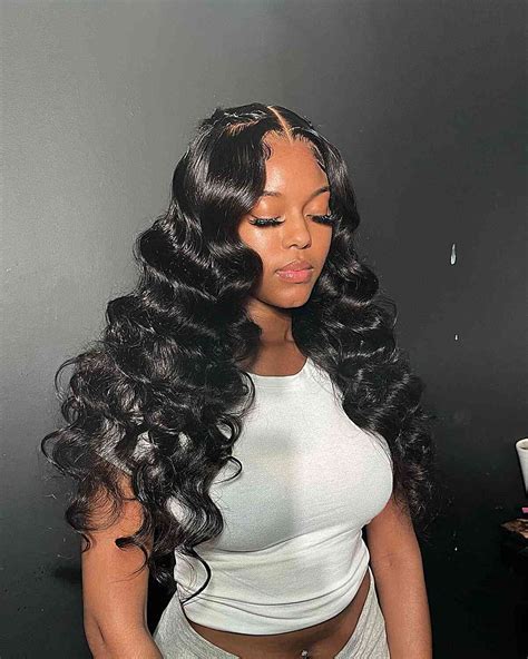 Straight Hair Weave With Middle Part