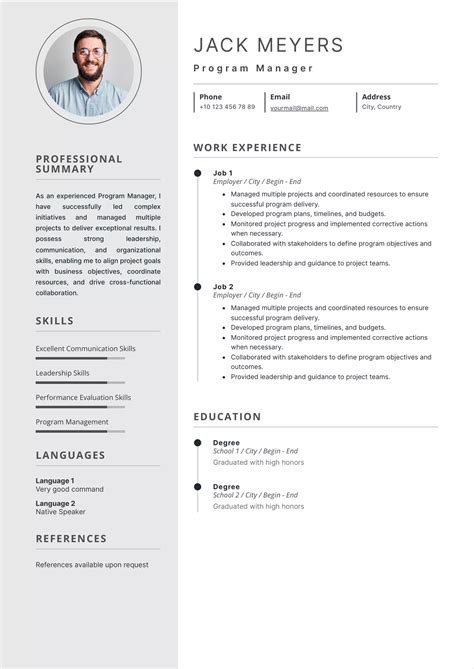Image result for Program Manager Resume Sample