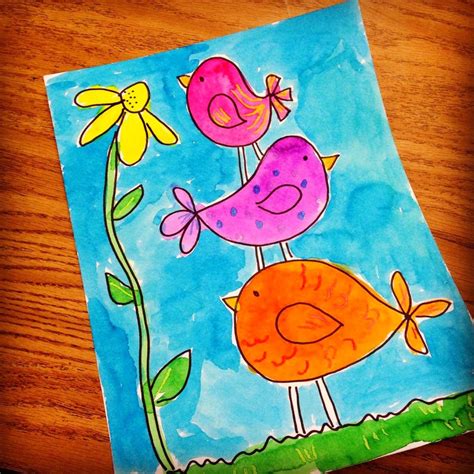 Little Birdies Watercolor Painting - ART PROJECTS FOR KIDS | Art ...