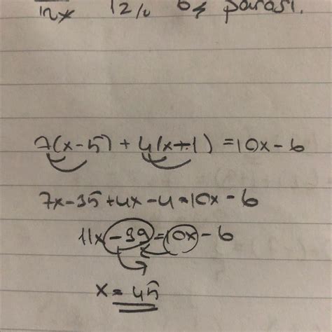 merhaba arkadaşlar şu soruyu çözer misiniz? 7(x-5)+4(x-1)=10x-6 - Eodev.com