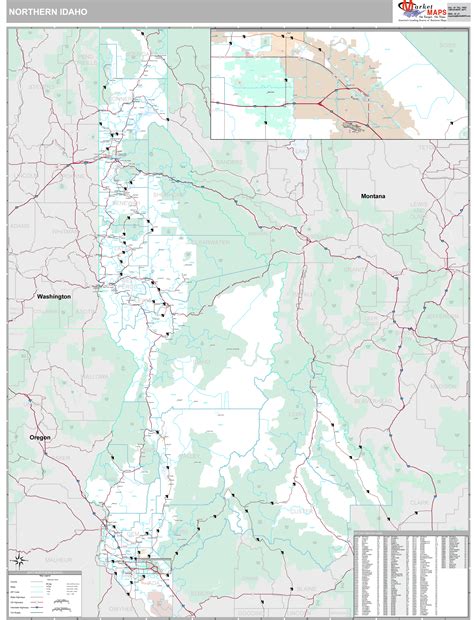 Idaho Northern Wall Map Premium Style by MarketMAPS - MapSales.com