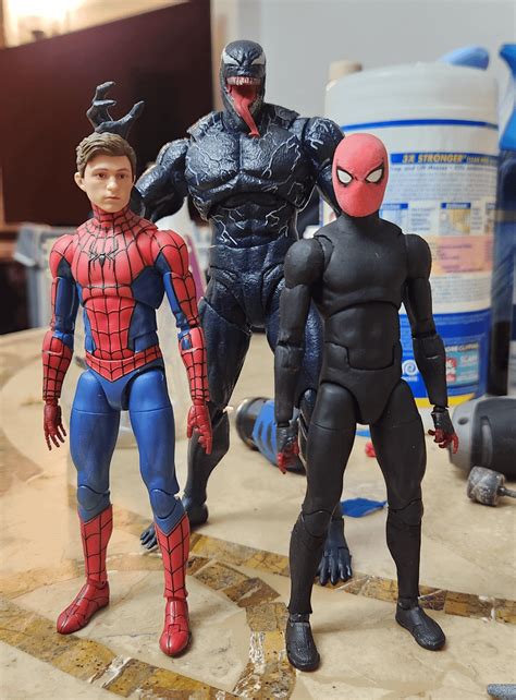 Custom mcu black suit spidey WIP : r/MarvelLegends