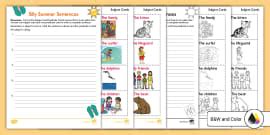 Subject Predicate Worksheet for 2nd Grade | Twinkl USA