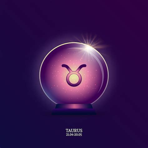 Taureau. Signe de l'horoscope. Icône du zodiaque en boule magique ...