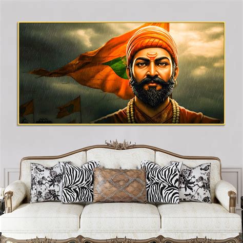 Shivaji Maharaj Warrior Canvas Painting