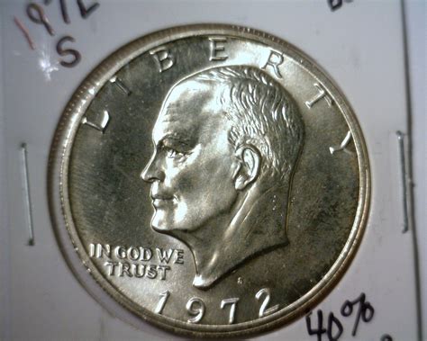 1972 S SILVER EISENHOWER DOLLAR UNCIRCULATED - Online Coin Auction ...
