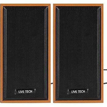 Live Tech SP08 Black Wooden USB Speakers with Rich Bass: Amazon.in ...