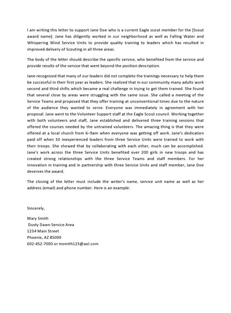 25 Eagle Scout Recommendation Letter Examples - TemplateArchive