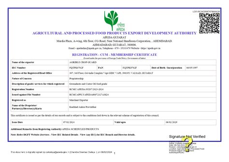 Certificates - Agrible Crop Guard from Vapi Gujarat India