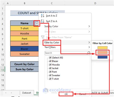 How to Apply Formula Based on Cell Color in Excel (5 Easy Ways)
