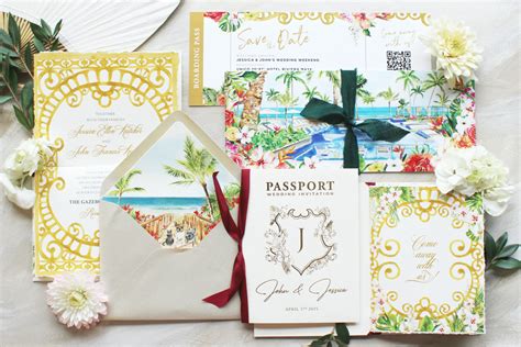 Tropical Watercolor Wedding Invitations