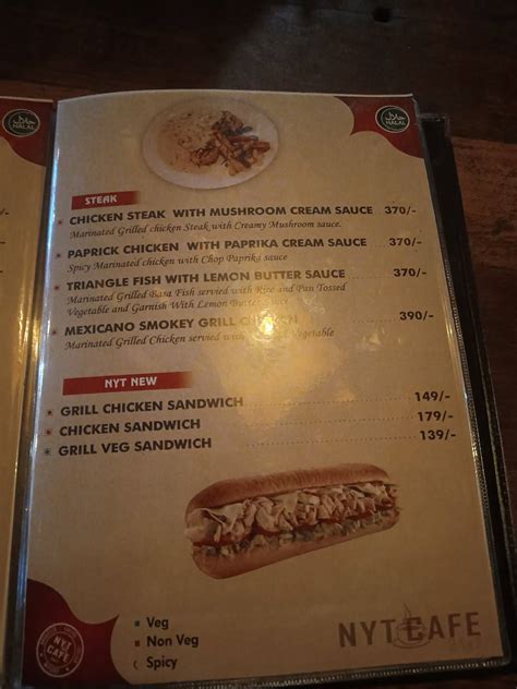 Menu at Nyt Café 24/7, Siddalingapura, KR Mill Colony