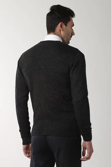 Buy Men Grey Knit V Neck Cardigan Online - 392630 | Peter England
