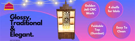 ARTOFINDIA White Wooden Pooja Mandir for Home & Office | Decorative ...