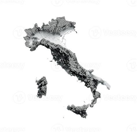Detailed Italy physical map 3d illustration 49596201 PNG