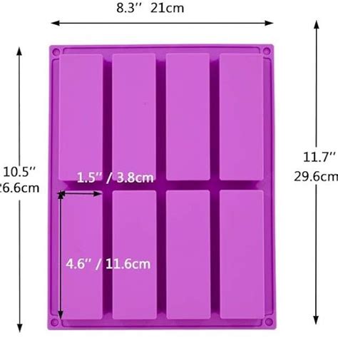 Bakewareind Granola Bar Rectangle Silicone Candy Molds Chocolate Bar ...
