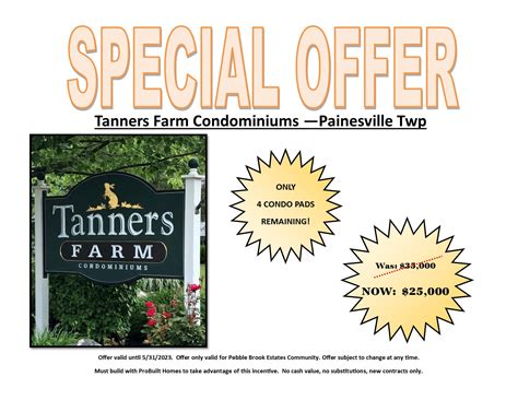 Special Offer - Tanners Farm - ProBuilt Homes, Inc.