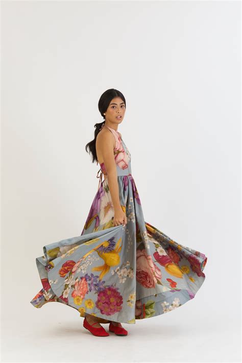 Indigo Rose Halter Neck Dress – Yam India