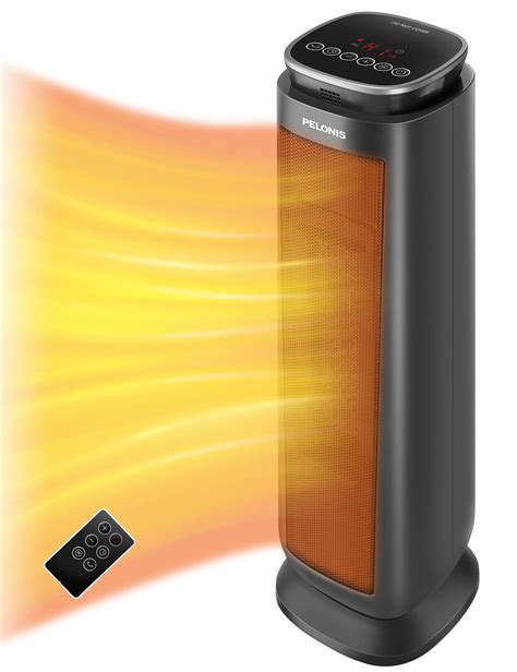 Pelonis 23" Ceramic Tower Fan-Forced Space Heater, PTHW15-18MR, Black ...