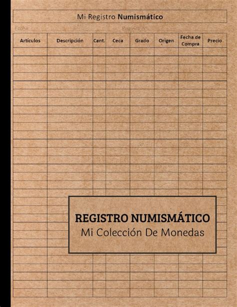 Buy Registro Numismático: Mi colección de monedas - Cuaderno para ...