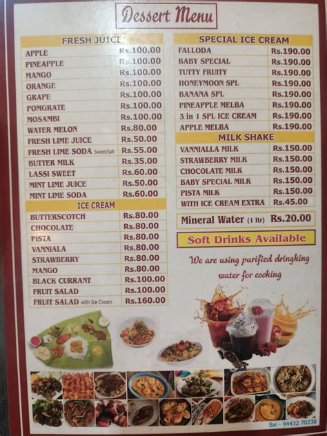 Menu at Baby Non-Veg Restaurant, Vellore