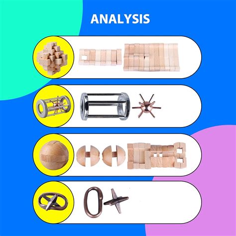 Buy ActPo 4Pcs Wooden and Metal Puzzles Gift for Kids and Adult ...