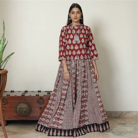 Buy Handmade Bagh Block Print Skirts for Women | iTokri