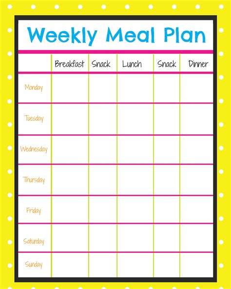Weekly Menu Planner 的图像结果