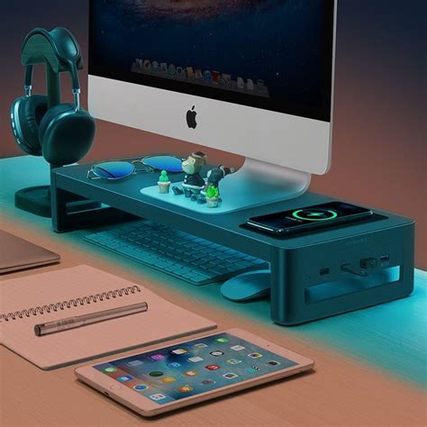 Sleek Monitor Stand with Wireless Charger