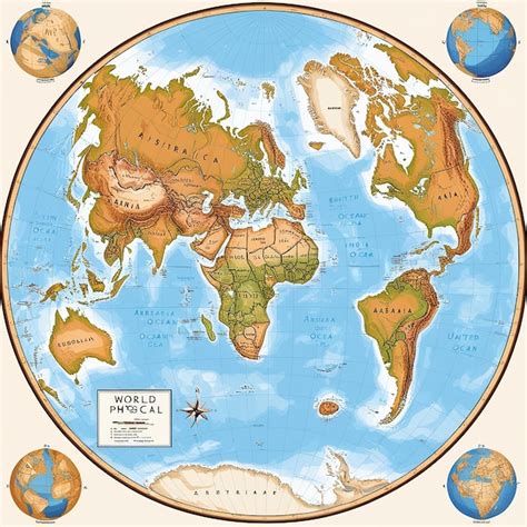 Detailed Physical World Map 的图像结果