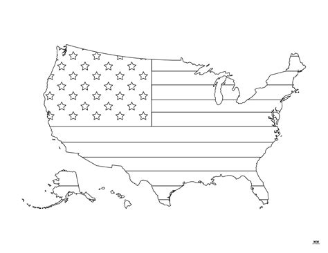 Coloring Book American Flag