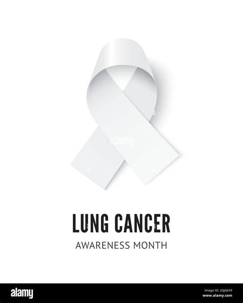 Lung cancer awareness white ribbon vector illustration isolated on ...