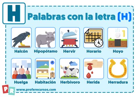 Palabras con H | Que empiezan por la letra H para Niños