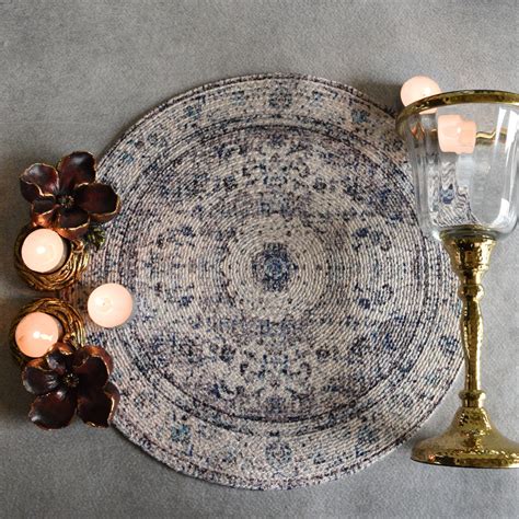 Heritage Printed Table Mat ( Grey ) – Oblique