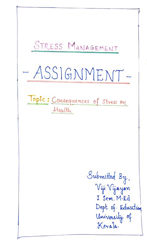 Consequences of stress. Viji pdf - STRESS MANAGEMENT - ASSIGNMENT lopic ...